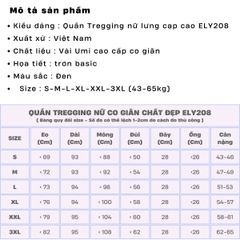 Quần tregging nữ cạp cao  dáng dài ôm bó legging chất vải UMI hàn cao cấp ko bai, không xù, không cắn chỉ chất ELY208