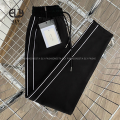 Quần jogger nữ 2 sọc cao cấp, quần thể thao nữ dây rút màu đen chất vải Mỳ Hàn đẹp cạp chun năng động ELY236