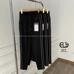 Quần jogger nữ 2 sọc cao cấp, quần thể thao nữ dây rút màu đen chất vải Mỳ Hàn đẹp cạp chun năng động ELY236