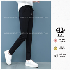 Quần jogger nữ trơn không bo gấu ELY229