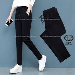 Quần jogger nữ trơn không bo gấu ELY229