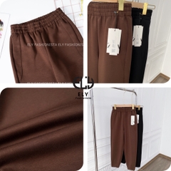 Quần baggy nữ chất mỳ nỉ dày cao cấp ống rộng bom gấu cạp chun lưng cao  lựa chọn hàng đầu cho mùa đông năm nay ELY232