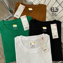 Áo phông nữ ELY dài tay dáng ôm body thun cotton trơn HÀNG DÀY CAO CẤP cổ tròn màu đen trắng nâu xanh ELY235