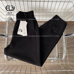 Quần baggy nữ chất mỳ nỉ dày cao cấp ống rộng bom gấu cạp chun lưng cao  lựa chọn hàng đầu cho mùa đông năm nay ELY232
