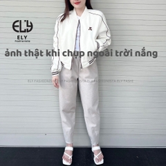 Quần dạ nữ cạp chun lưng cao giữ nhiệt, quần baggy nữ chất dạ dày cao cấp dáng dài trẻ trung năng động ELY234