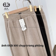 Quần dạ nữ cạp chun lưng cao giữ nhiệt, quần baggy nữ chất dạ dày cao cấp dáng dài trẻ trung năng động ELY234