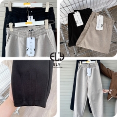 Quần dạ nữ cạp chun lưng cao giữ nhiệt, quần baggy nữ chất dạ dày cao cấp dáng dài trẻ trung năng động ELY234