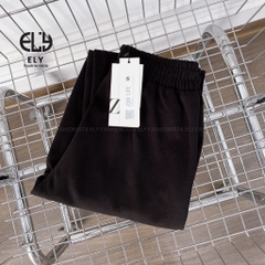 Quần dạ nữ cạp chun lưng cao giữ nhiệt, quần baggy nữ chất dạ dày cao cấp dáng dài trẻ trung năng động ELY234