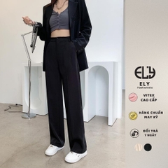 Quần ống suông rộng nữ lưng cao ELY baggy vải cao cấp  dài culottes,quần tây công sở đi làm đi chơi hàng đẹp ELY262