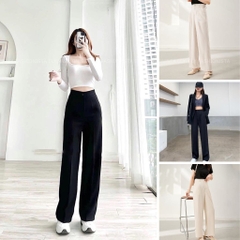 Quần ống suông rộng nữ lưng cao ELY baggy vải cao cấp  dài culottes,quần tây công sở đi làm đi chơi hàng đẹp ELY262
