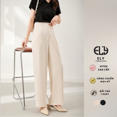 Quần ống suông rộng nữ lưng cao ELY baggy vải cao cấp  dài culottes,quần tây công sở đi làm đi chơi hàng đẹp ELY262
