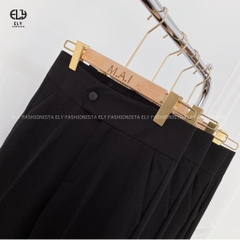 Quần tây baggy nữ lưng cao Ely fashion kiểu dáng công sở Basic, quần baggy nữ cúc bấm lệch thanh lịch ELY211