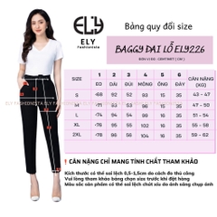 Quần tây nữ lưng cao công sở Ely fashion tặng đai khuyên lỗ kiểu quần baggy form đẹp màu đen đi học đi làm ELY226