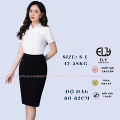 Chân váy bút chì công sở cao cấp Ely Fashion chất Umi Hàn from chuẩn-Váy đầm dáng dài lưng cao đen sang trọng ELY001.