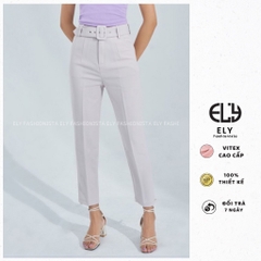 Quần tây nữ lưng cao công sở Ely fashion tặng đai khuyên lỗ kiểu quần baggy form đẹp màu đen đi học đi làm ELY226