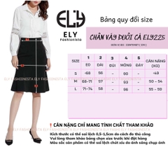 Chân váy đuôi cá dài ngang gối cạp cao vải cotton 2 biên 2 lớp đẹp phong cách hàn quốc ELY225