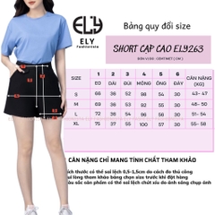 Quần short nữ cạp cao Ely Fashion kiểu đùi rộng ngắn thể thao chất cotton 2 biên mặc hè thoáng mát ELY263