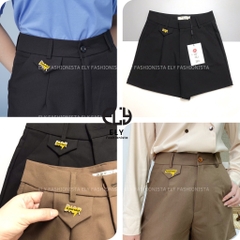 Quần short nữ cạp cao Ely Fashion kiểu đùi rộng ngắn thể thao chất cotton 2 biên mặc hè thoáng mát ELY263