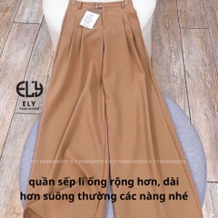 Quần ống suông rộng nữ lưng cao ELY baggy vải cao cấp  dài culottes,quần tây công sở đi làm đi chơi hàng đẹp ELY262