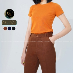 Quần tây nữ Choosee công sở lưng cao vải âu baggy màu xanh đen nâu đi học đẹp trẻ trung dáng dài CHS244A