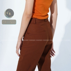 Quần tây nữ Choosee công sở lưng cao vải âu baggy màu xanh đen nâu đi học đẹp trẻ trung dáng dài CHS244A