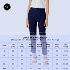 Quần tây nữ Choosee công sở lưng cao vải âu baggy màu xanh đen nâu đi học đẹp trẻ trung dáng dài CHS244A