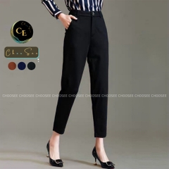 Quần tây nữ Choosee công sở lưng cao vải âu baggy màu xanh đen nâu đi học đẹp trẻ trung dáng dài CHS244A