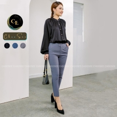 Quần tây nữ Choosee lưng cạp cao âu công sở đẹp màu đen xanh xám đồ đi học form chuẩn tôn dáng CHS268