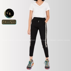 Quần jogger nữ dáng dài thun cạp chun cá tính thể thao tập gym sọc lửng to ELY249