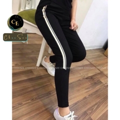 Quần jogger nữ dáng dài thun cạp chun cá tính thể thao tập gym sọc lửng to ELY249