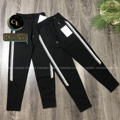 Quần jogger nữ dáng dài thun cạp chun cá tính thể thao tập gym sọc lửng to ELY249
