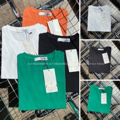 Áo croptop nữ tay ngắn cổ tròn form rộng Ely Fashion kiểu thun suông màu trắng đen hàn quốc trẻ trung ELY214
