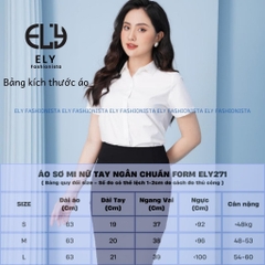 Áo sơ mi nữ tay ngắn Ely fashion kiểu polo form suông vải thô lụa chống nhàu màu trắng chuẩn thời trang công sở ELY271