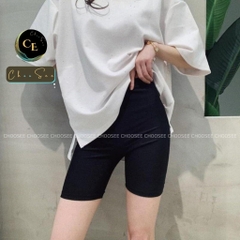 Quần legging đùi nữ Choosee vải thun cao cấp short biker nữ đồ mặc nhà dáng ôm bó lưng cao tập gym yoga CHS241