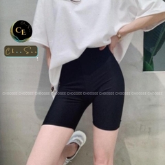 Quần legging đùi nữ Choosee vải thun cao cấp short biker nữ đồ mặc nhà dáng ôm bó lưng cao tập gym yoga CHS241