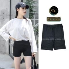 Quần legging đùi nữ Choosee vải thun cao cấp short biker nữ đồ mặc nhà dáng ôm bó lưng cao tập gym yoga CHS241