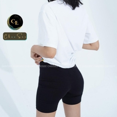Quần legging đùi nữ Choosee vải thun cao cấp short biker nữ đồ mặc nhà dáng ôm bó lưng cao tập gym yoga CHS241
