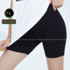 Quần legging đùi nữ Choosee vải thun cao cấp short biker nữ đồ mặc nhà dáng ôm bó lưng cao tập gym yoga CHS241