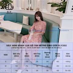 Váy hoa nhí nữ dáng xoè dài đẹp đi biển có lớp lót đầm dự tiệc hàng thiết kế thời trang hàn quốc ELY202