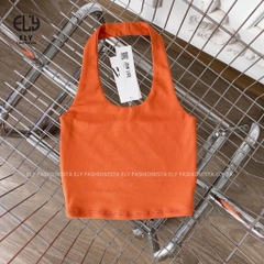 Áo croptop nữ ôm kiểu dáng bra cổ yếm ba lỗ hở lưng hàng đẹp 2 lớp vải cotton borip 4 chiều tập yoga EL274