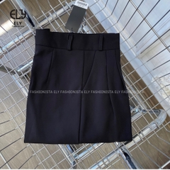 Quần ống rộng nữ dáng đứng suông dài culottes xếp ly lưng cạp cao vải chéo Ý cao cấp không nhăn ELY275