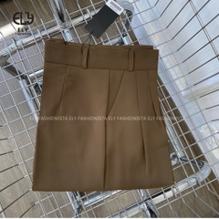 Quần ống rộng nữ dáng đứng suông dài culottes xếp ly lưng cạp cao vải chéo Ý cao cấp không nhăn ELY275