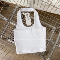 Áo croptop nữ ôm kiểu dáng bra cổ yếm ba lỗ hở lưng hàng đẹp 2 lớp vải cotton borip 4 chiều tập yoga EL274