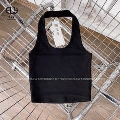Áo croptop nữ ôm kiểu dáng bra cổ yếm ba lỗ hở lưng hàng đẹp 2 lớp vải cotton borip 4 chiều tập yoga EL274