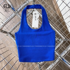 Áo croptop nữ ôm kiểu dáng bra cổ yếm ba lỗ hở lưng hàng đẹp 2 lớp vải cotton borip 4 chiều tập yoga EL274