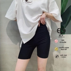 Quần legging nữ lửng Choosee vải thun cao cấp biker nữ đùi ngố đồ mặc nhà dáng ôm bó lưng cao tập gym yoga CHS242