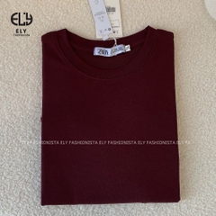 Áo croptop nữ tay dài cổ tròn vải thun coton co giãn 4 chiều kiểu basic dáng ôm body màu đen đẹp ELY278