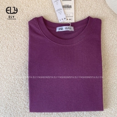 Áo croptop nữ tay dài cổ tròn vải thun coton co giãn 4 chiều kiểu basic dáng ôm body màu đen đẹp ELY278