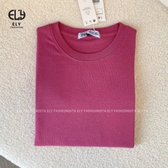 Áo croptop nữ tay dài cổ tròn vải thun coton co giãn 4 chiều kiểu basic dáng ôm body màu đen đẹp ELY278