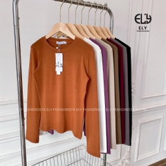 Áo thun nữ tay dài ôm body chất cotton dẻo mềm mượt dày vải có độ co giãn cao giữ from chuẩn không bai nhão ELY279